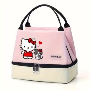 Hello Kitty Insulated Lunch Bag Cooler Tote | Double Layer Reusable | Sanrio